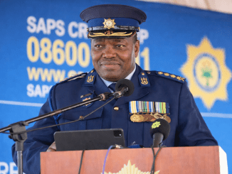 An image of Fannie Masemola addressing a crowd.