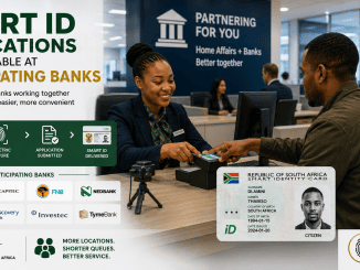South African Smart ID application with images of participating banks