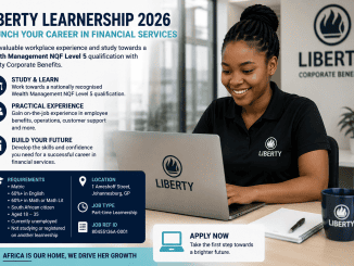 Young South African participant completing a financial services Learnership at Liberty Group in Johannesburg.