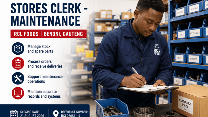 RCL Stores Clerk - Maintenance
