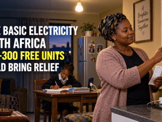 South African mother checking a prepaid meter as the proposed Free Basic Electricity allocation could increase to 200–300 units.