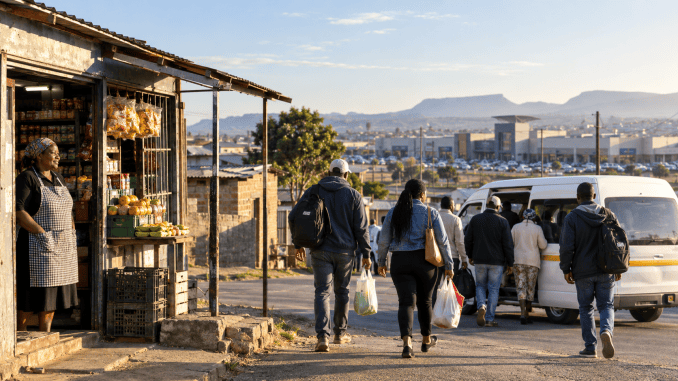 Township economy South Africa: residents and local retailers affected by spatial leakage and transport costs.